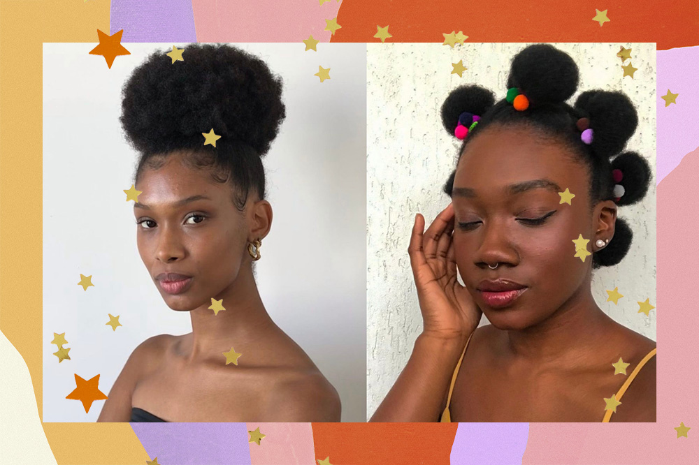 penteados afro para festas formais