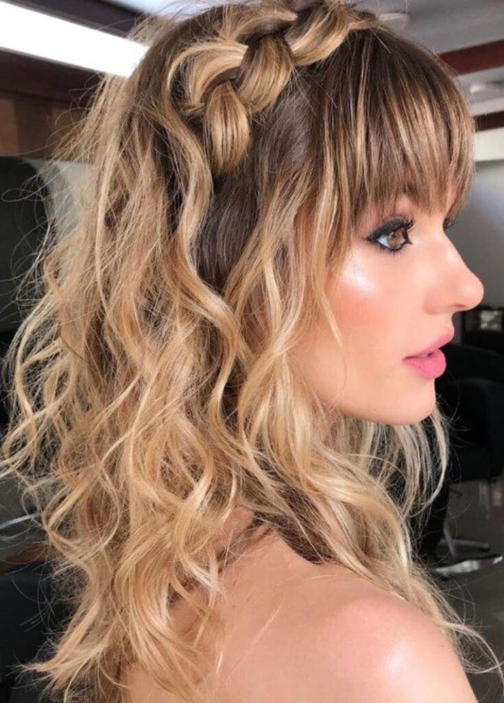 penteados cabelo médio com trança