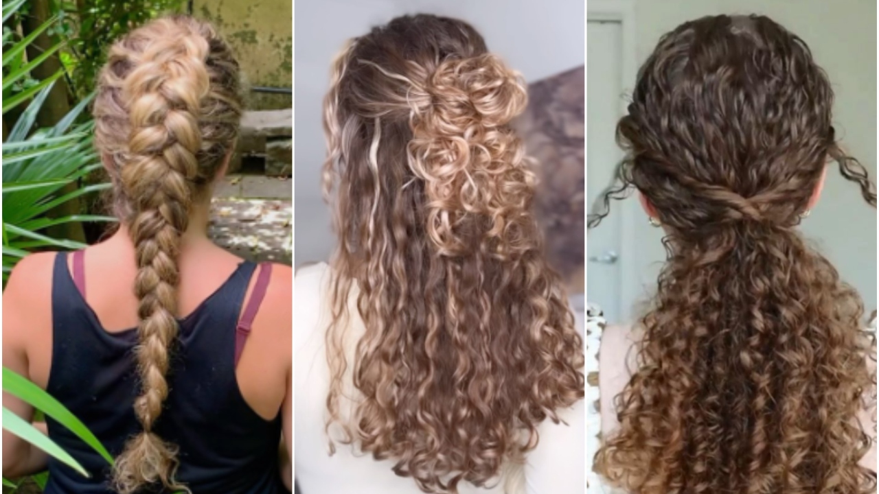 penteados para formatura cabelo cacheado longo