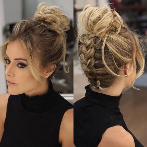 penteados com coque cabelo curto