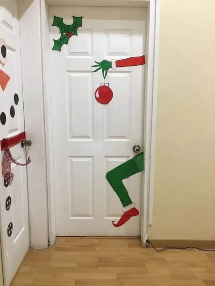ideias criativas para decorar porta de natal