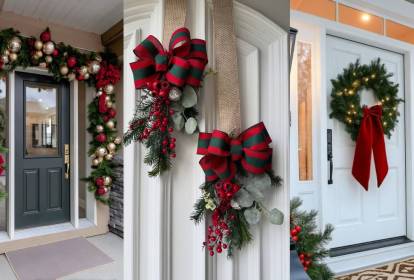 como fazer enfeite de porta de natal com feltro