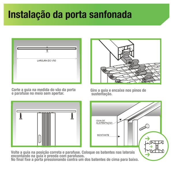 porta sanfonada de pvc como instalar