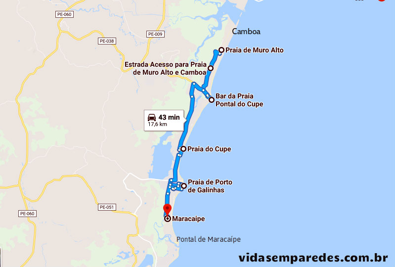 porto de galinhas mapa turistico