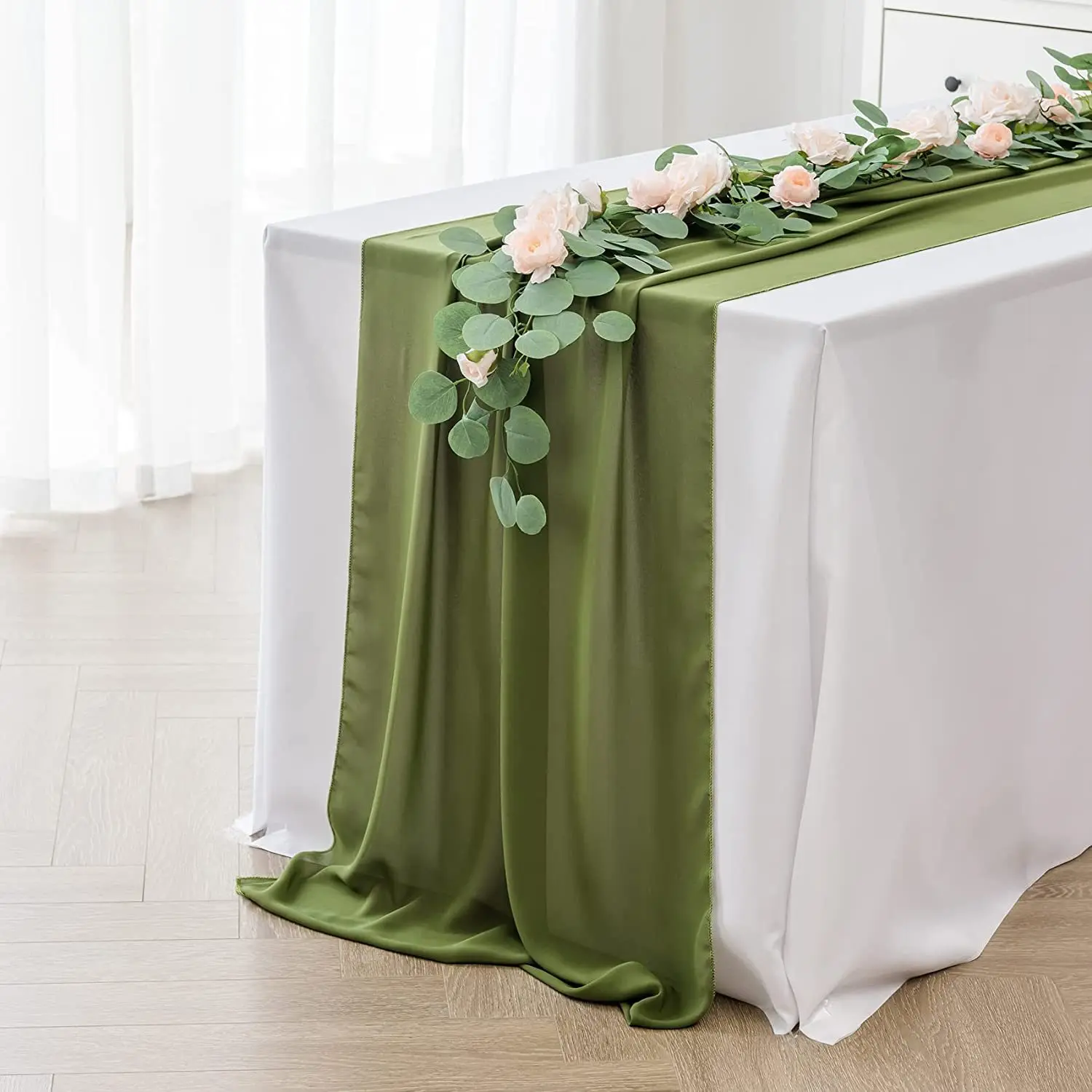 ideias decoração casamento verde oliva simples