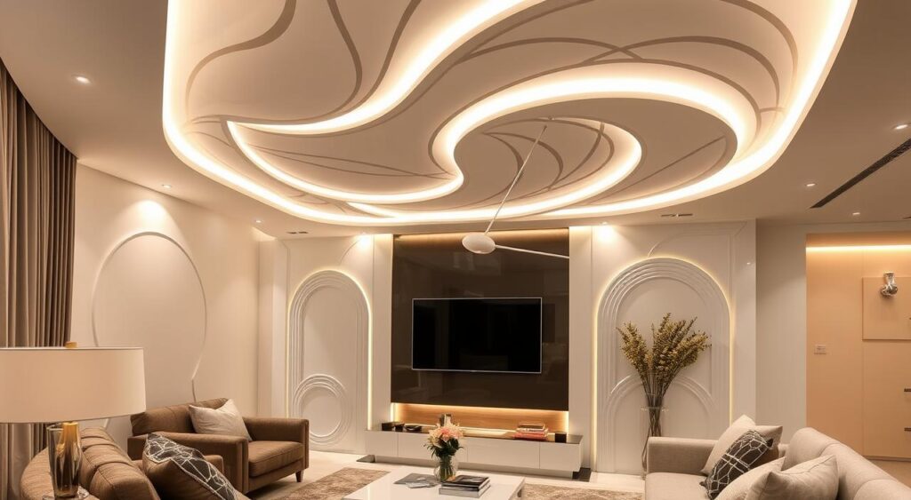 ideias criativas decorar parede com led