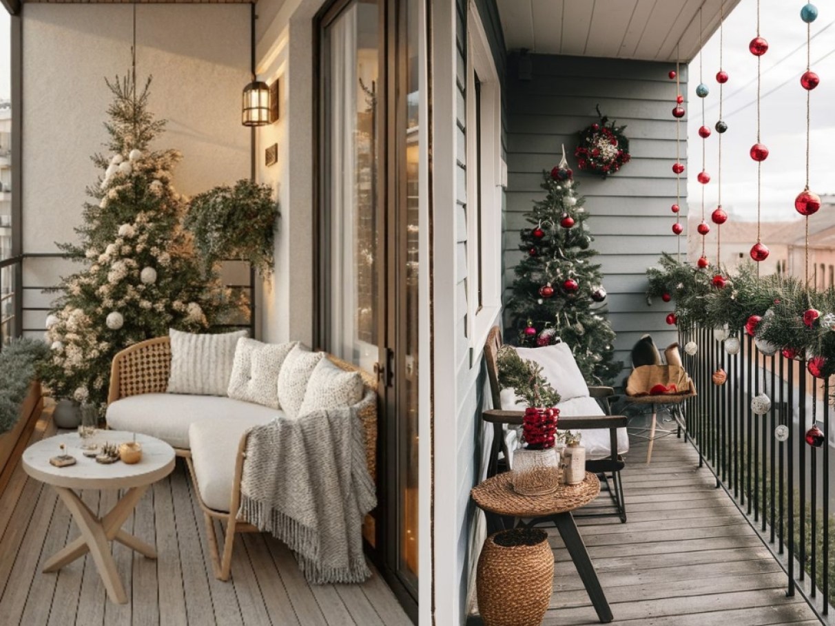 ideias criativas decoração natal varanda pequena