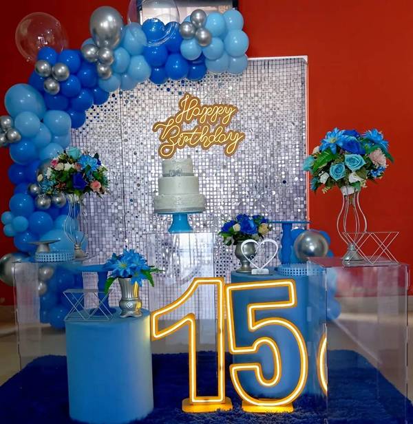 ideias decoração aniversário azul simples e barata