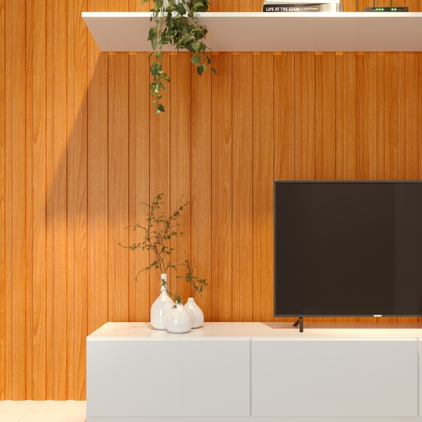 ideias de painel ripado para sala moderna