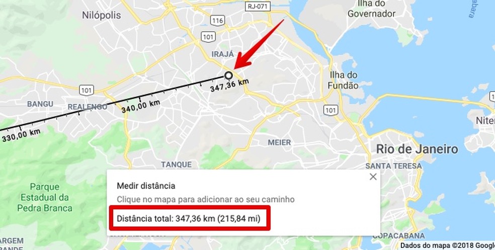 rota entre cidades mapa