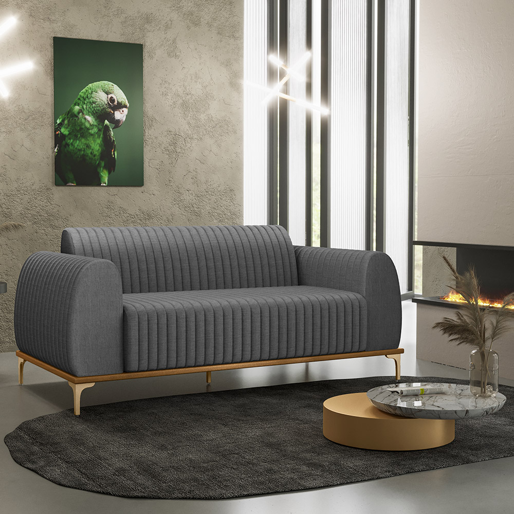 sala com sofá cinza decoração