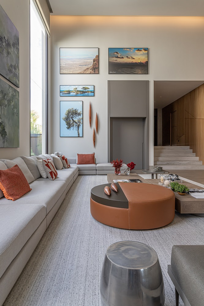 revestimento parede sala pé direito duplo