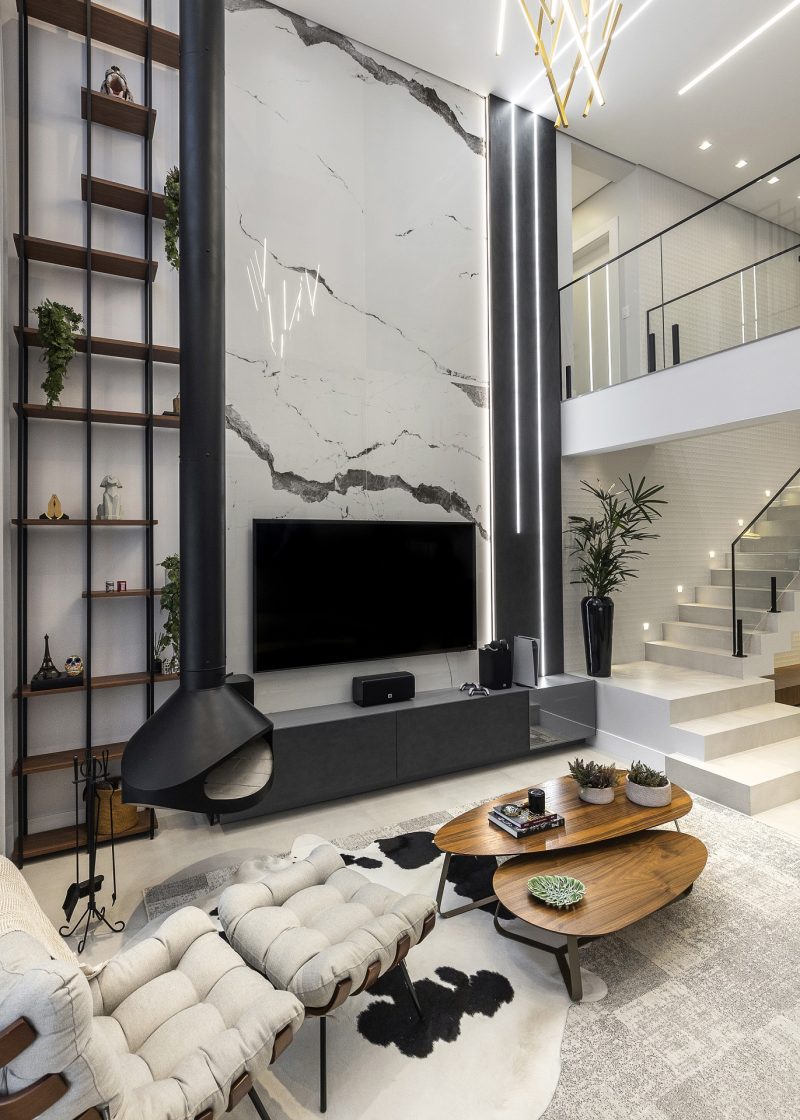 sala pé direito duplo integrada