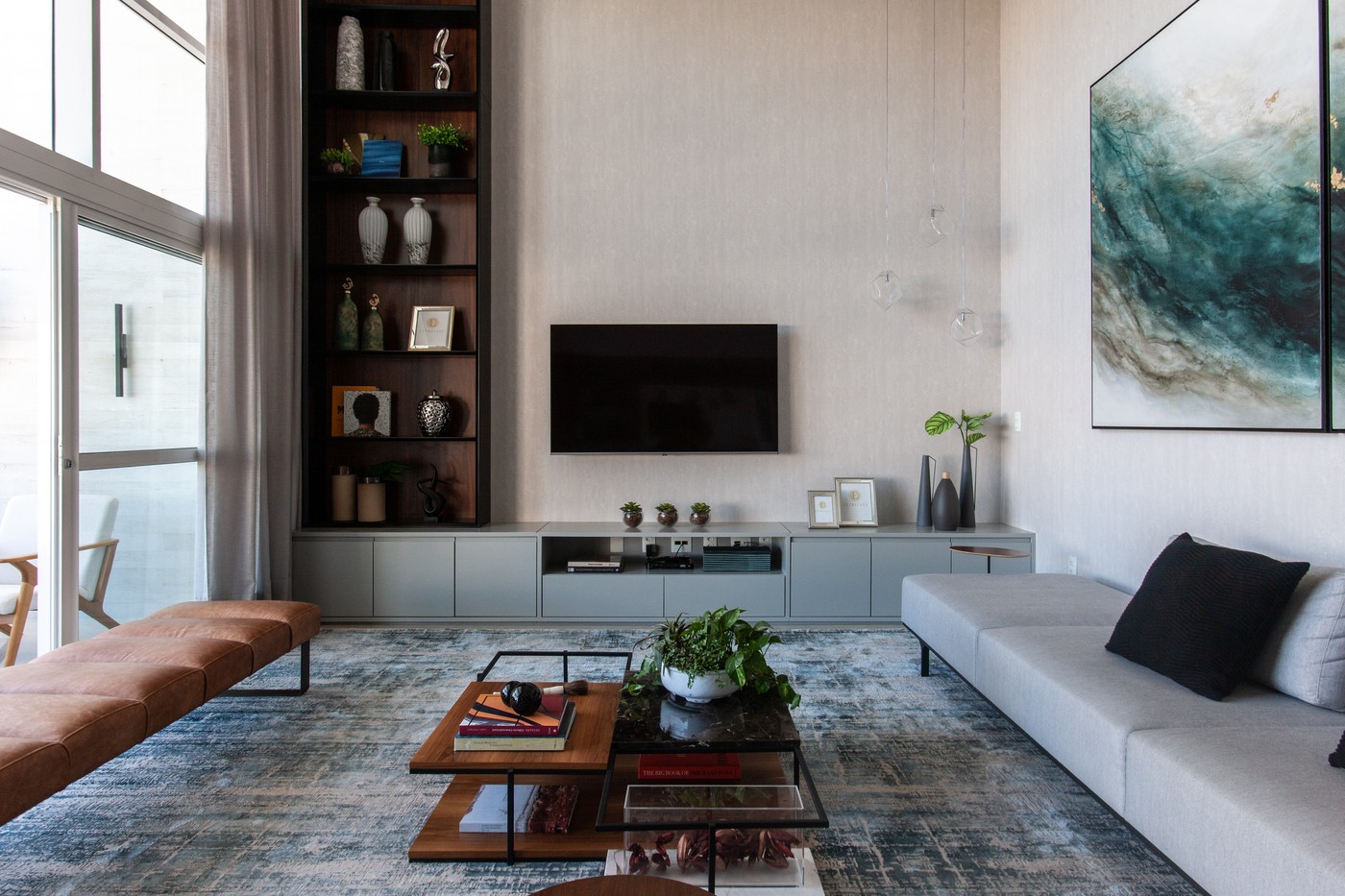 ideias decoração sala pé direito duplo