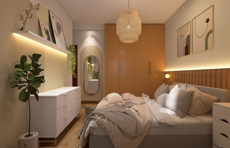 quarto de casal moderno simples