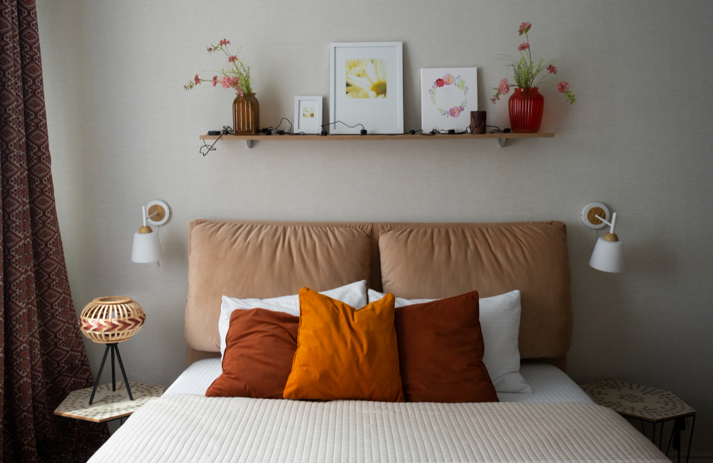 quarto de casal romântico simples
