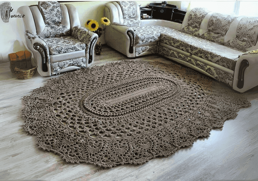 tapete para sala de crochê