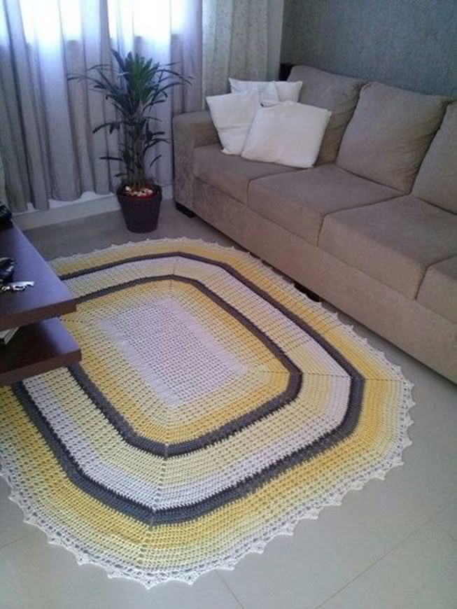 tapete para sala de crochê