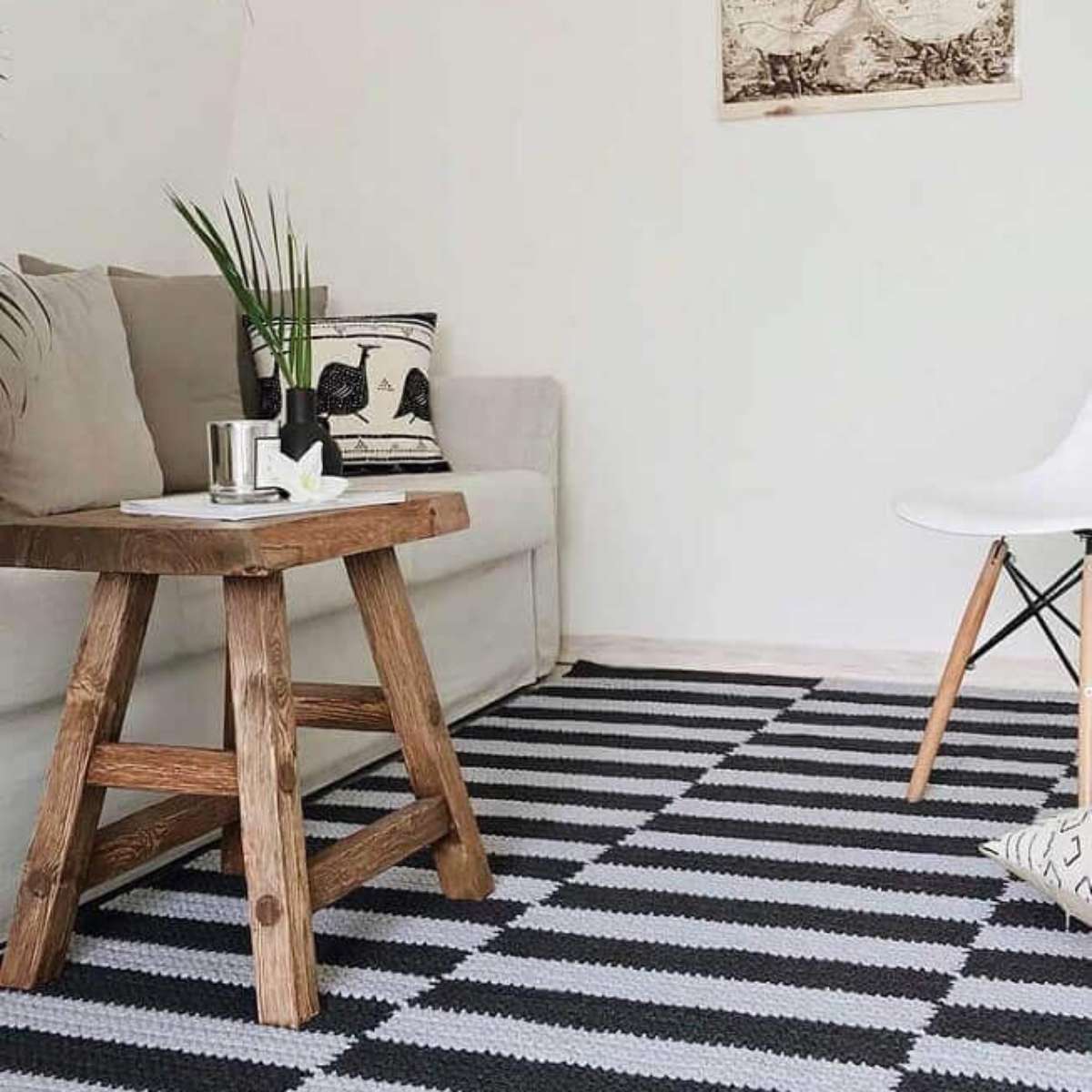 tapete para sala de crochê