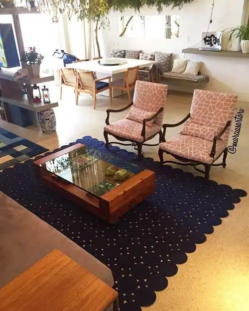 tapete para sala de crochê