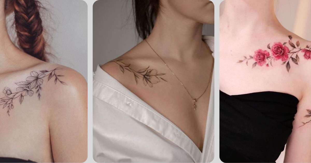 Tatuagens Minimalistas de Flores: Ideias para o Ombro