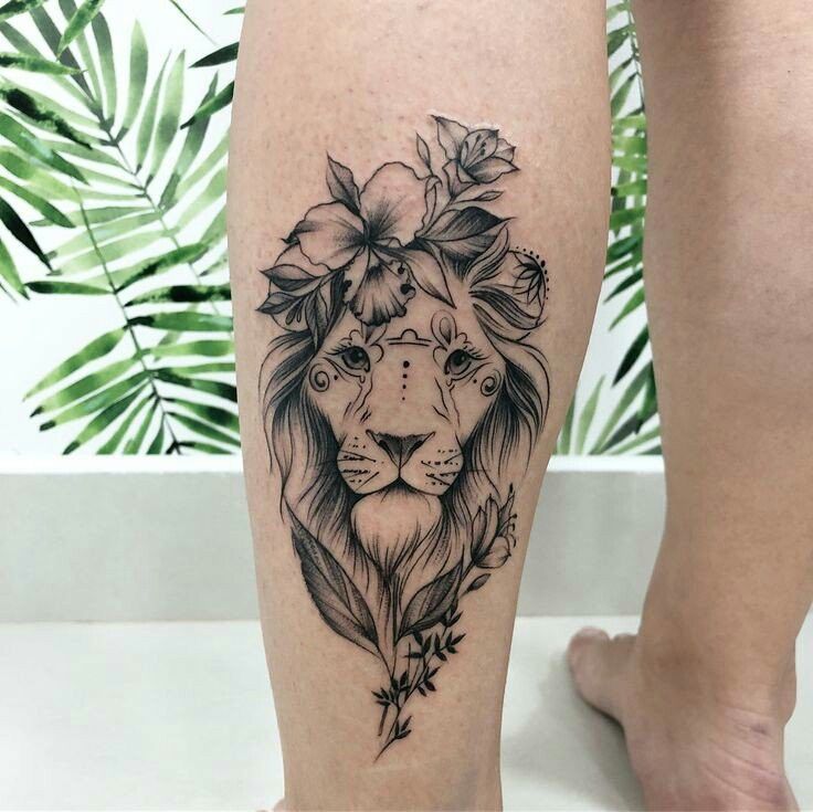 tatuagem feminina na batata da perna