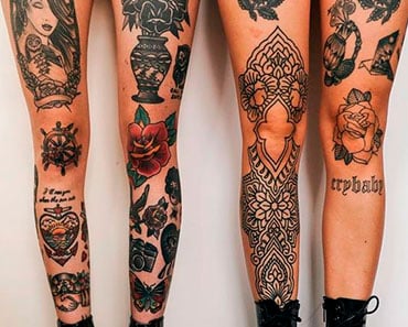tatuagem feminina na batata da perna