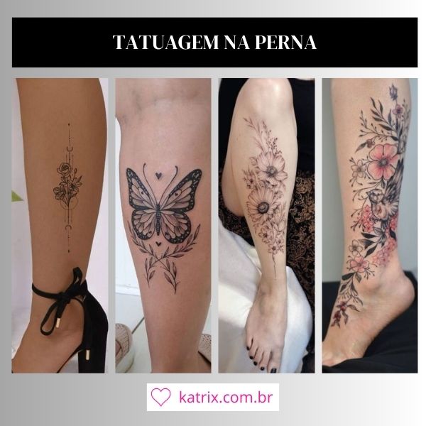 tatuagem feminina na batata da perna