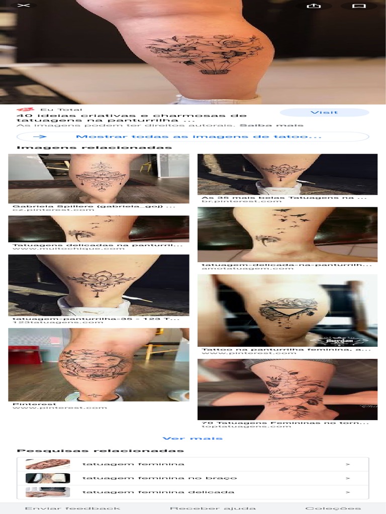 tatuagem panturrilha feminina