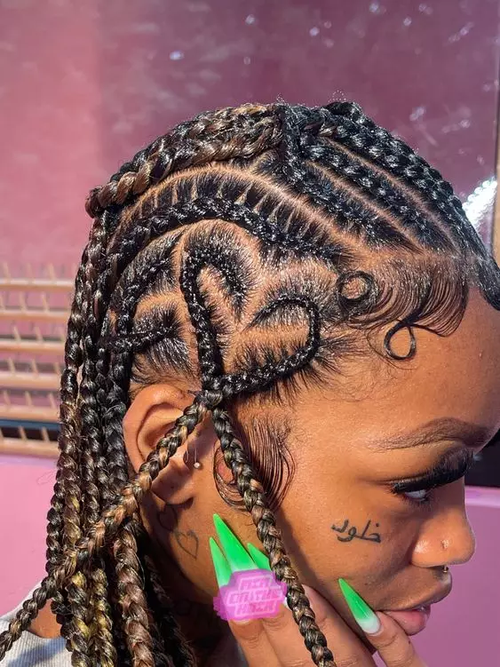 trança nagô coração com jumbo ou cabelo natural qual melhor