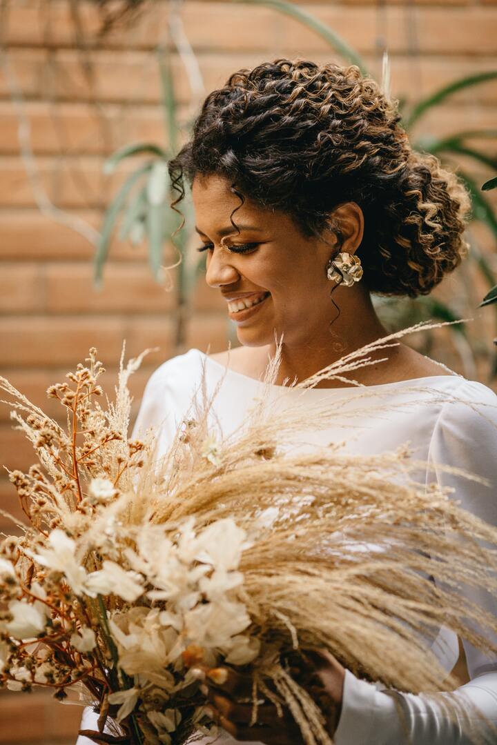 coque com trança cabelo crespo casamento