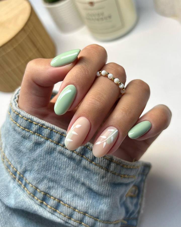 unha almond branca