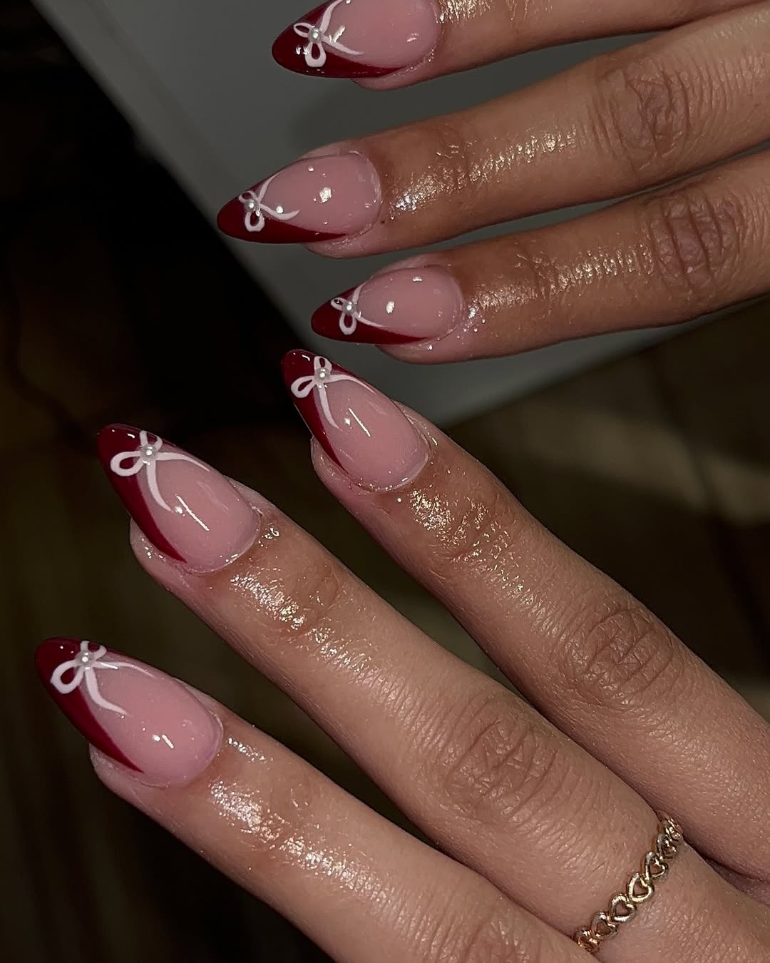 Unha Amendoada Francesinha Rosa