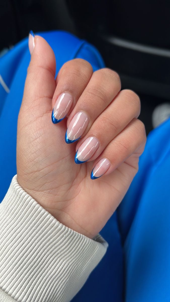 unha azul bebê gel