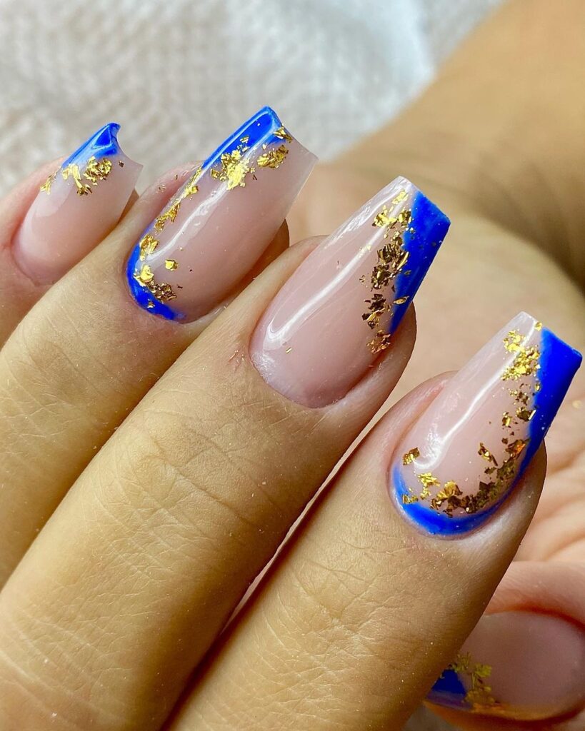 unha azul turquesa gel