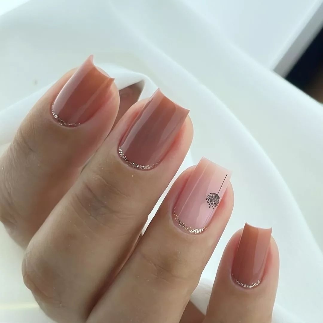 unha de gel simples e elegante