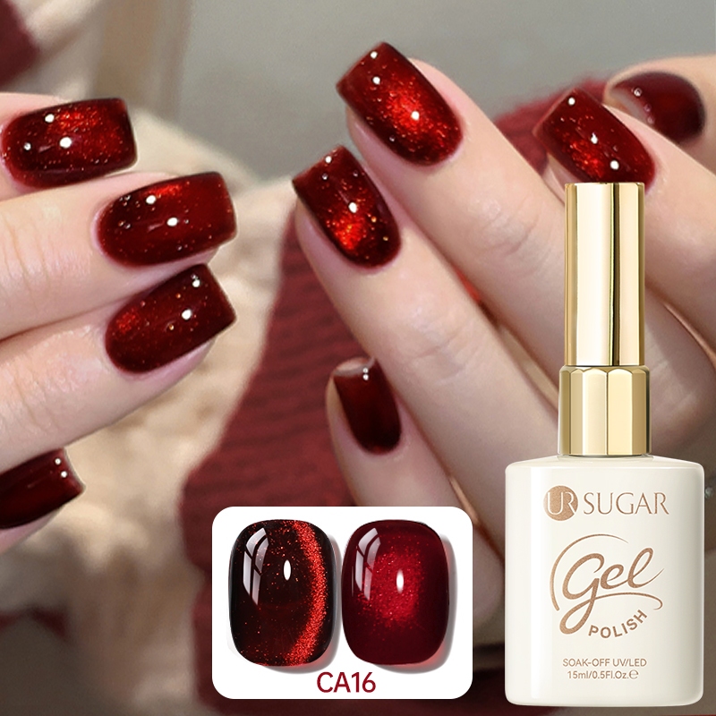 unha de gel vermelho longa