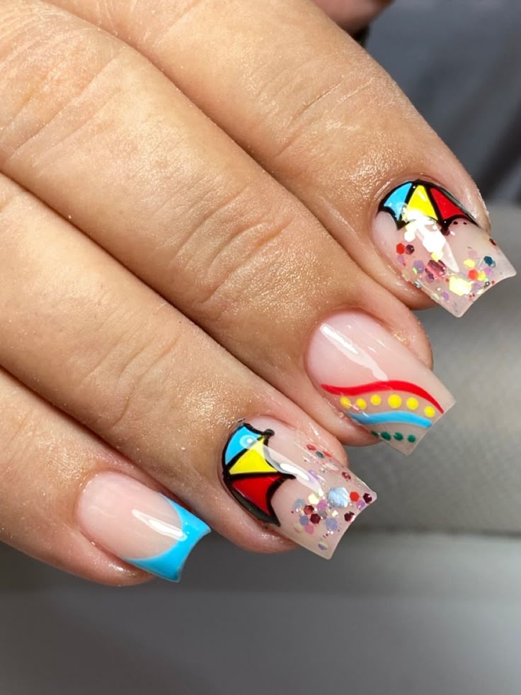 nail art vibrante para festa