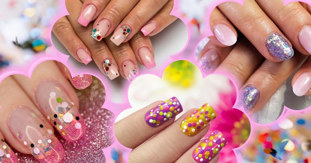 decoração de unhas festivas