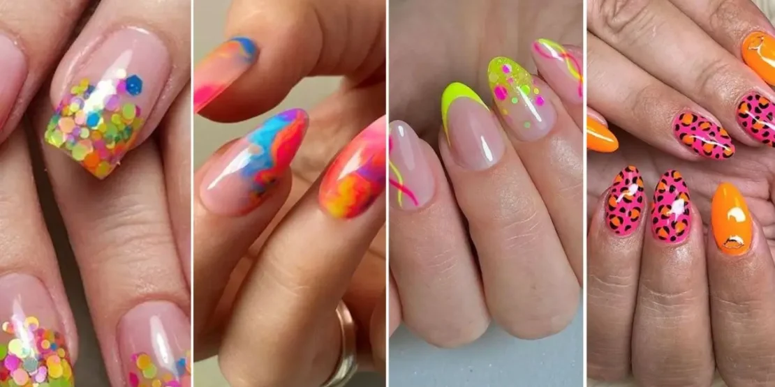 unhas curtas carnaval gel