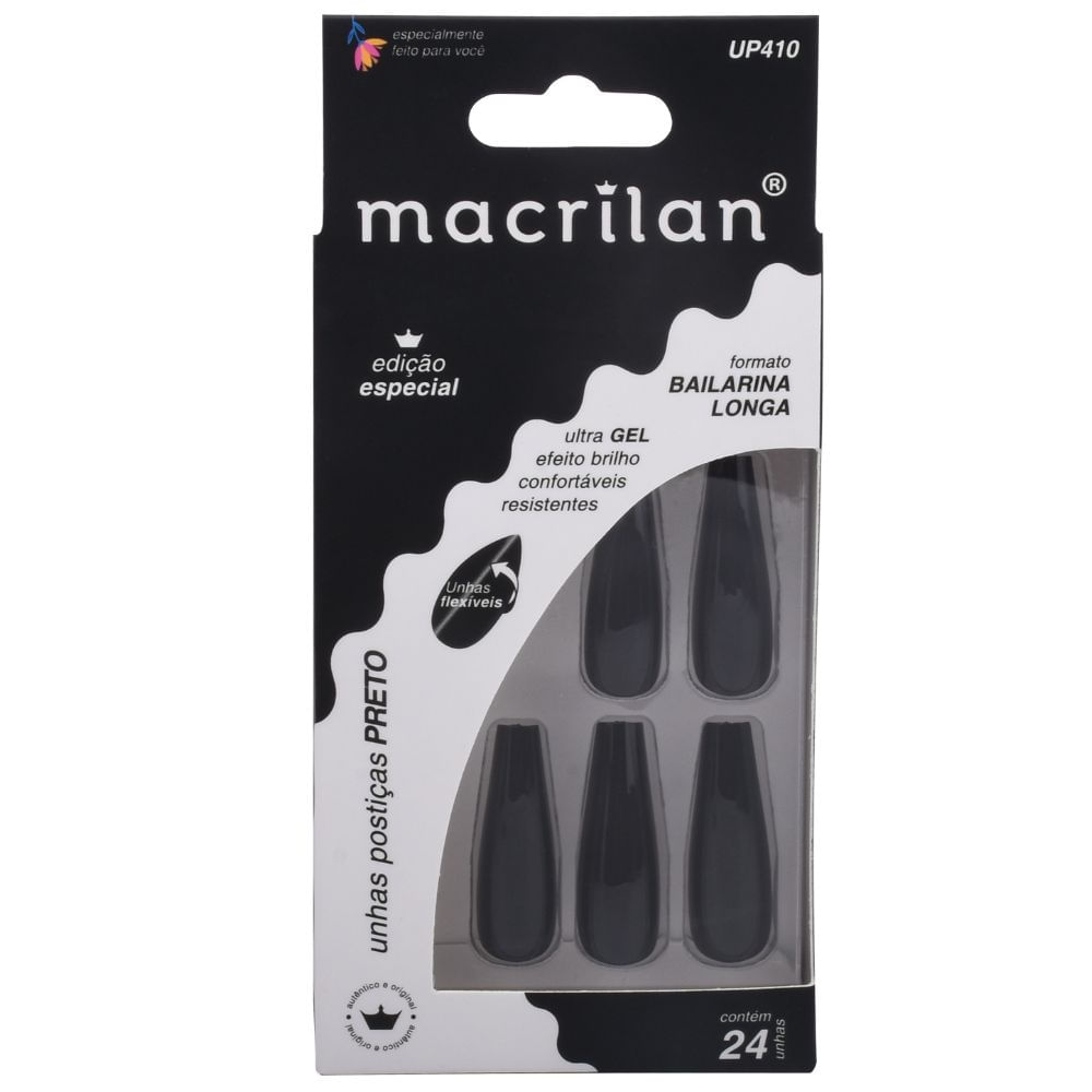 unha em gel preta bailarina