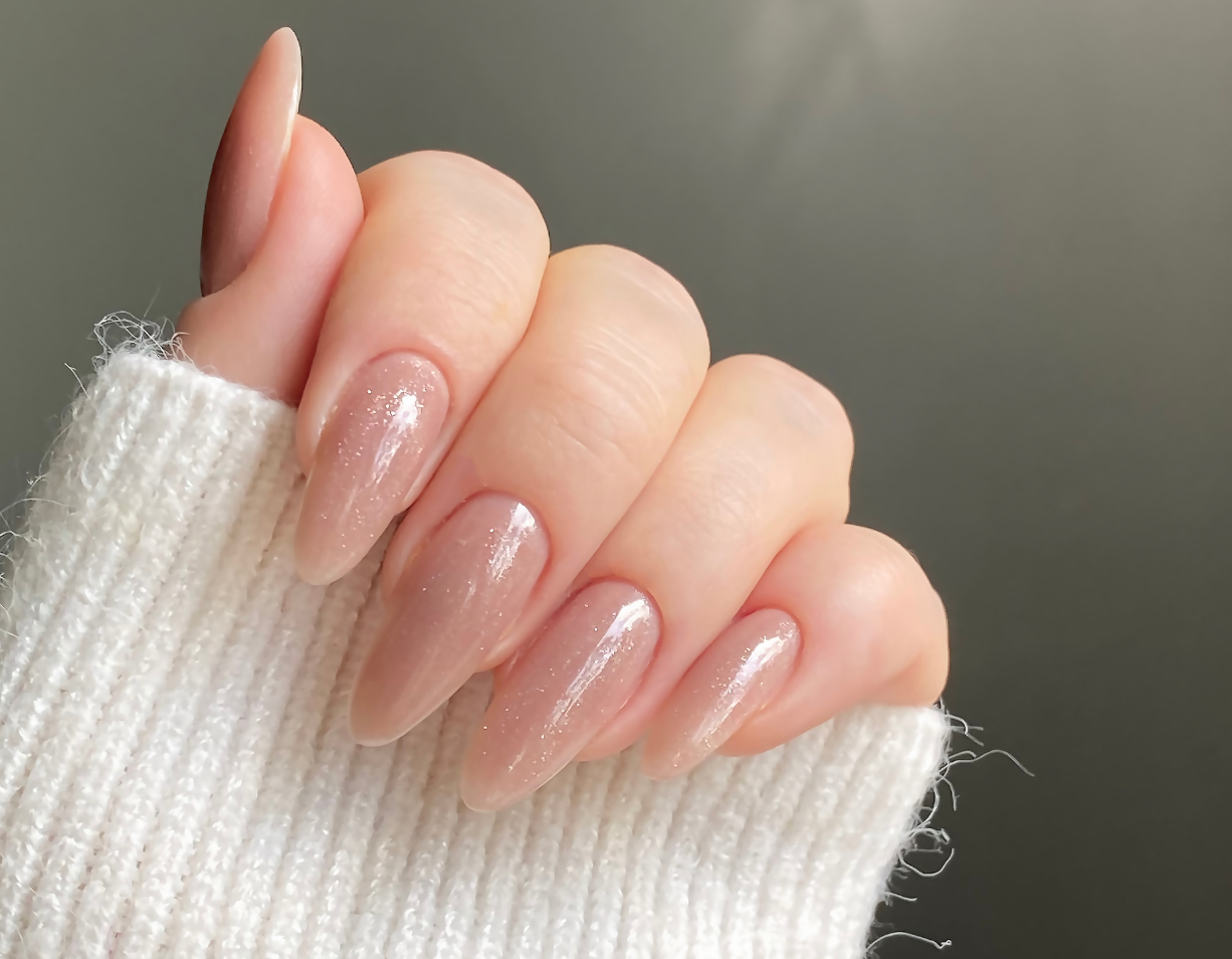Unhas de Gel Simples Rosa Pálido