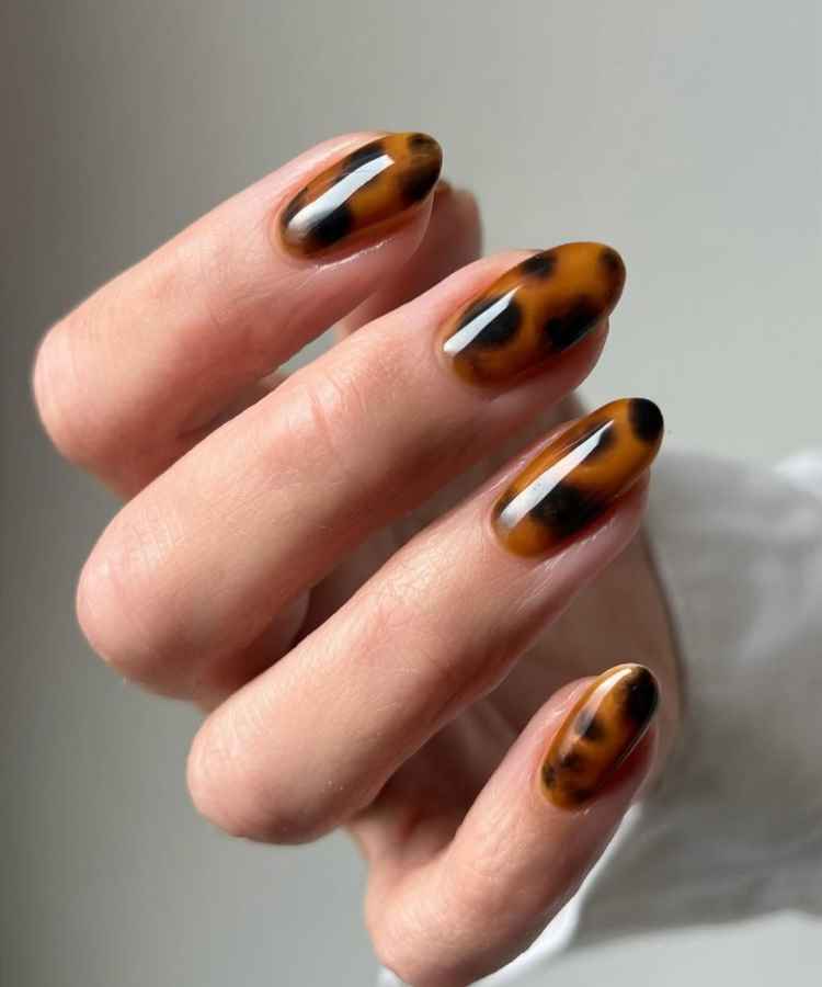 unha marrom com glitter vs. unha marrom fosca