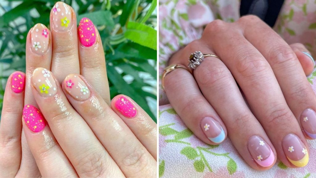 unha pequena em gel esmaltação