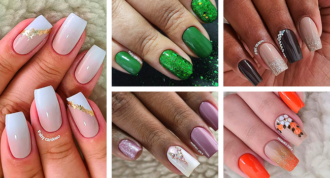 ideias de unhas postiças para ano novo brilhantes