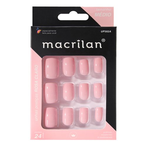 Unhas em gel rosa claro