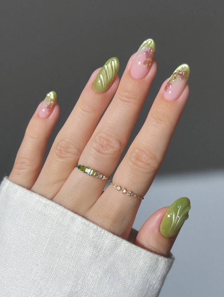 unhas 3d flores