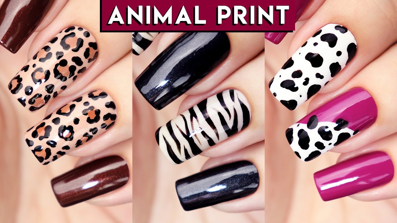 unhas animal print