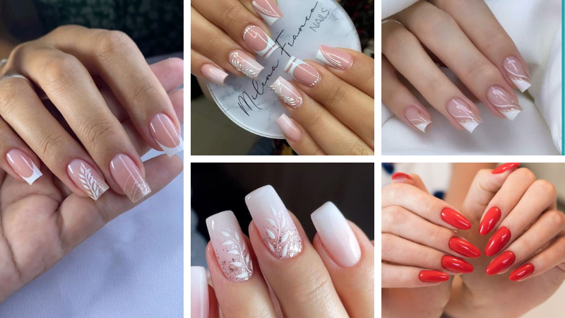 inspiração unhas clássicas para casamento