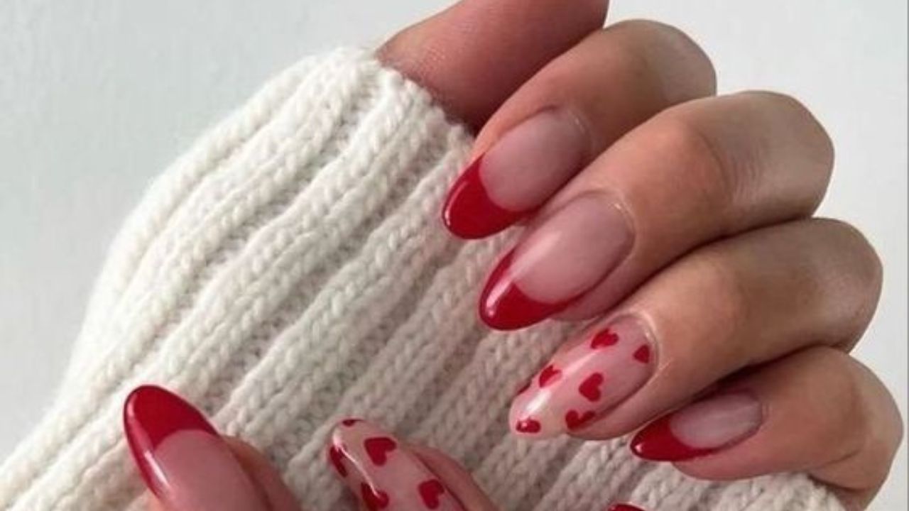 unhas de gel vermelhas vs unhas de acrílico vermelhas